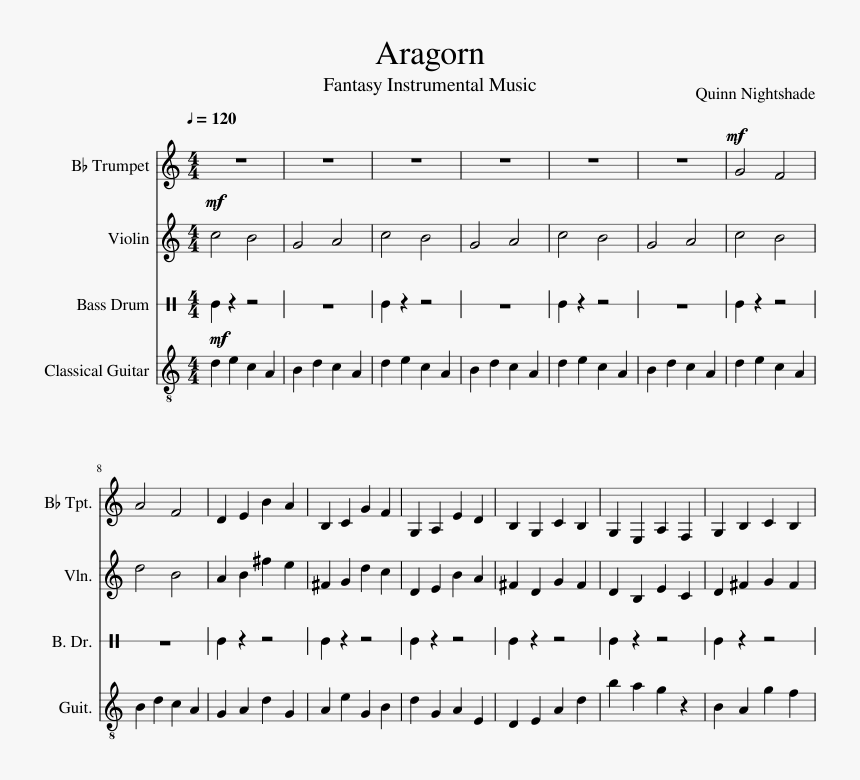 Transparent Aragorn Png - Sheet Music, Png Download