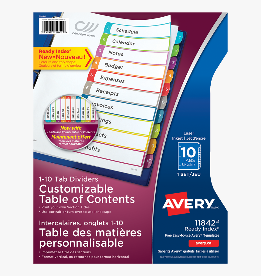 Product Image 39000 
							title Avery® Ready Index® - Avery, Inc, HD Png Download