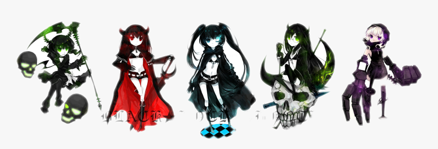 #black Rock Shooter #black #rock #shooter #anime #kawaii - Black Rock Shooter All Girls, HD Png Download