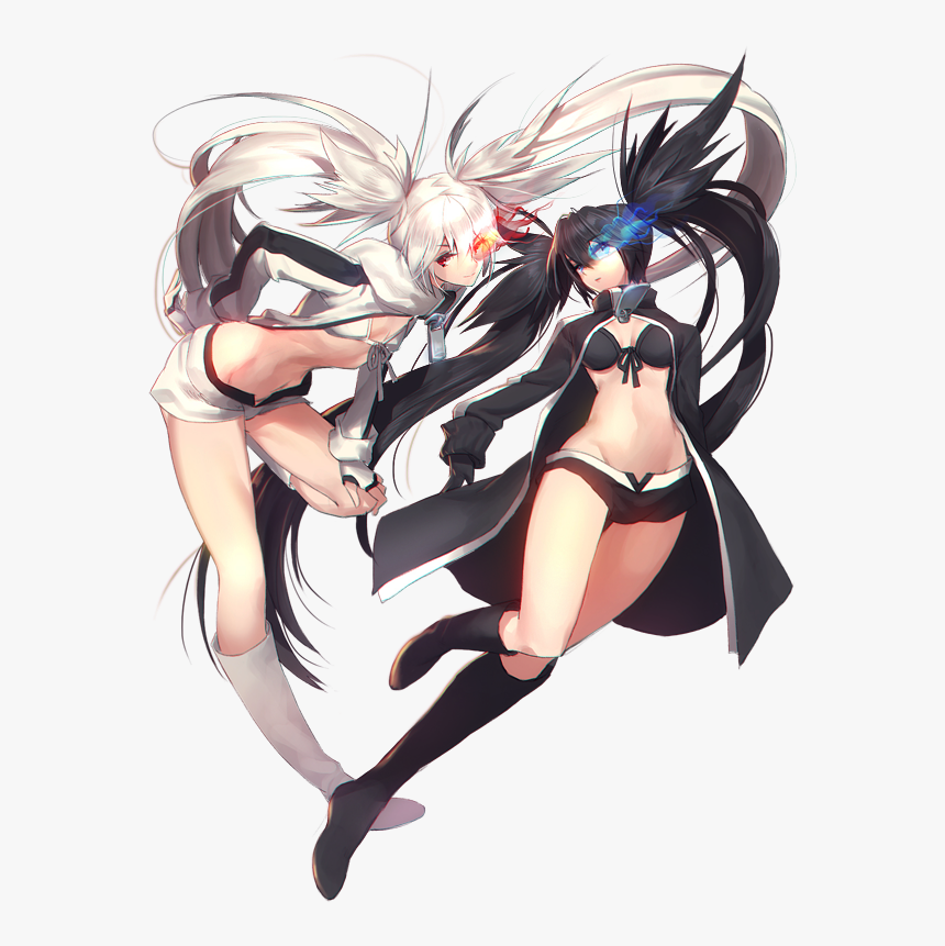 Black Rock Shooter And White Rock Shooter Drawn By - Black Rock Shooter Nafe Hentai, HD Png Download