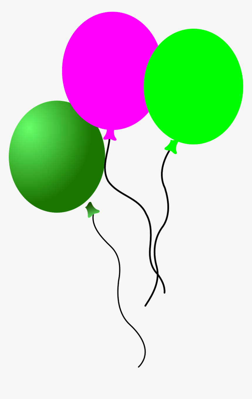 Green And Pink Balloons, HD Png Download