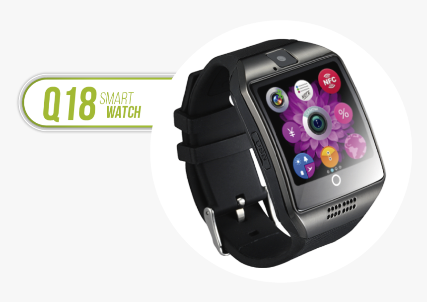Q18 Black Smart Watch, HD Png Download