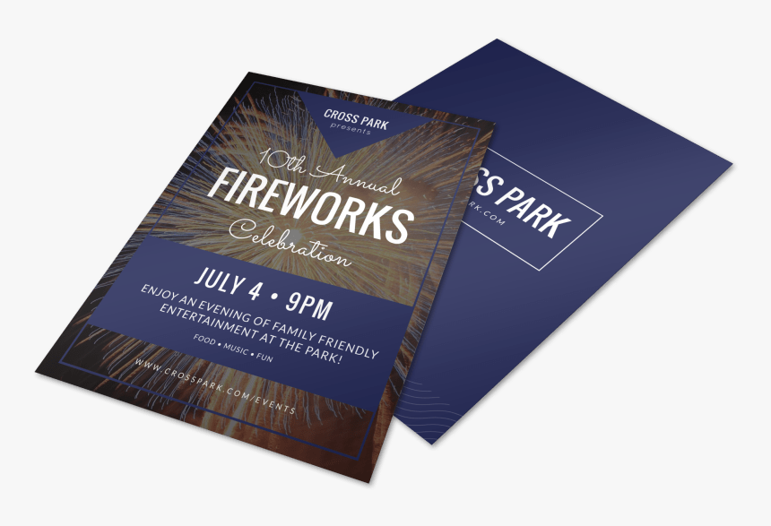 4th Of July Fireworks Flyer Template Preview - Book Cover, HD Png Download