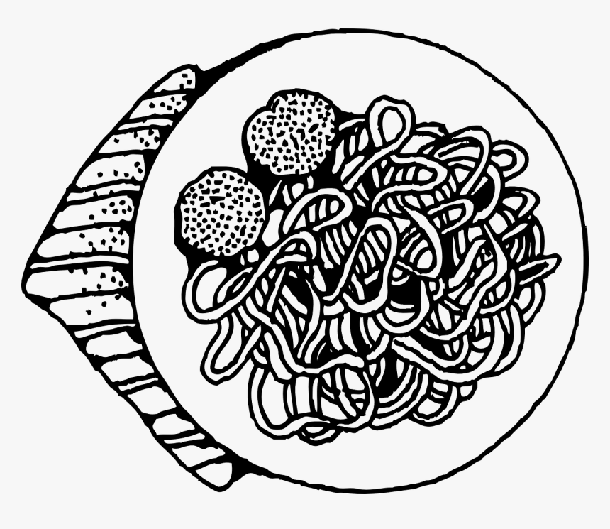 Pasta Black And White, HD Png Download