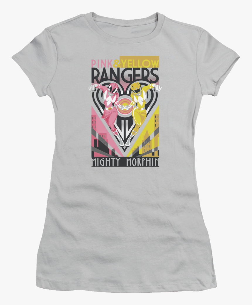 Junior Pink And Yellow Rangers Mighty Morphin Power - Power Rangers Shirt Target, HD Png Download