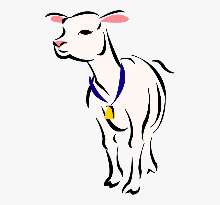 Transparent Shepherd With Sheep Clipart - Sheep With A Bell, HD Png Download