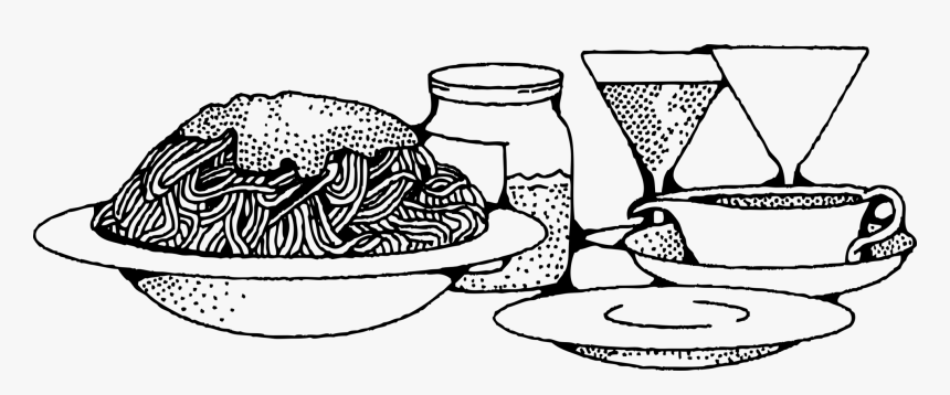Line Art,drinkware,food - Spaghetti Clipart, HD Png Download