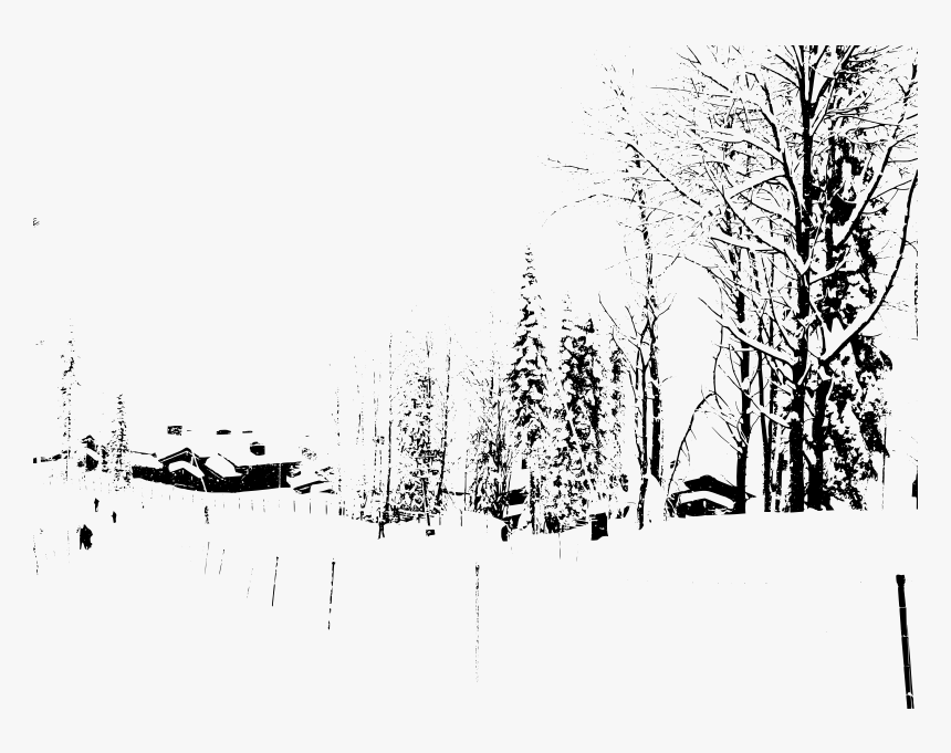 Snow Village Black And White, HD Png Download