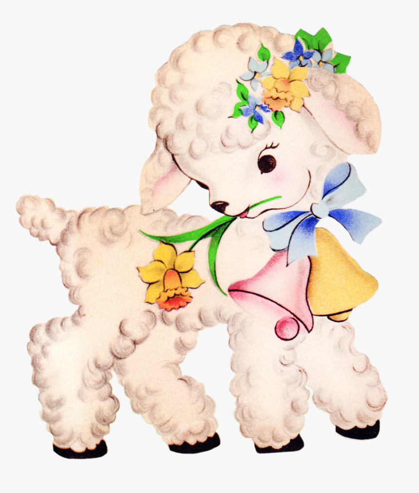Free Vintage Baby Lamb Pretty Things For Clipart - Vintage Baby Lamb Clipart, HD Png Download