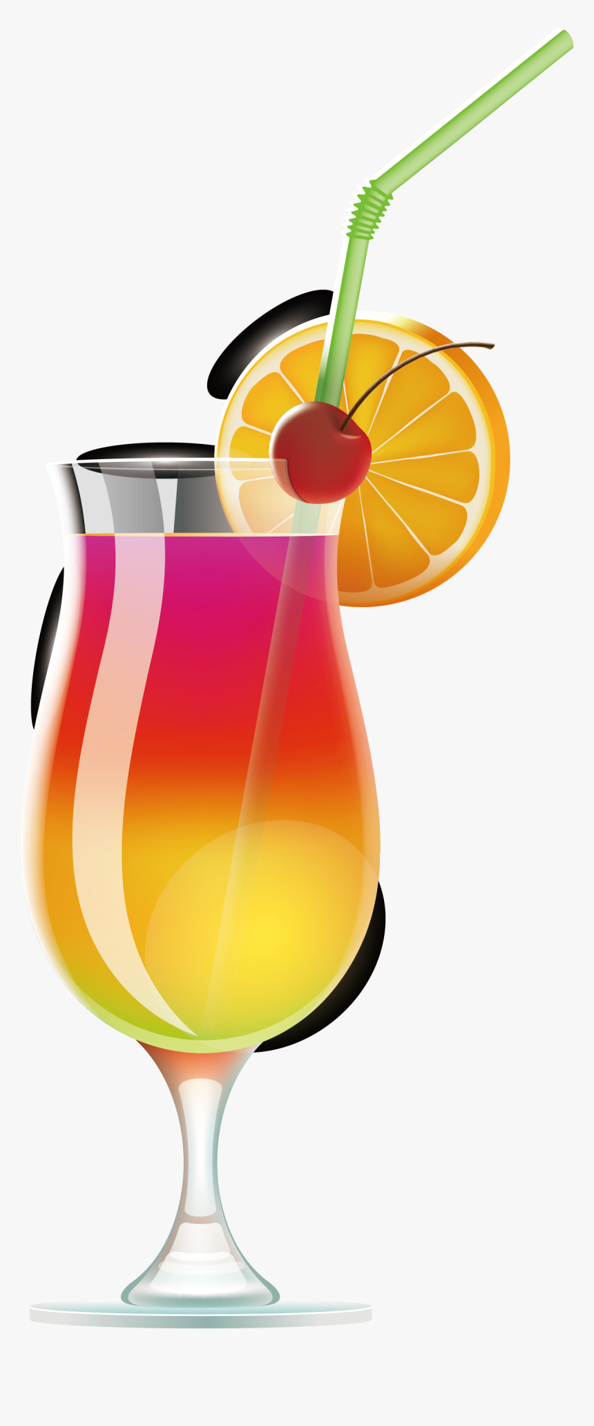 Tequila Sunrise Cocktail Vector, HD Png Download