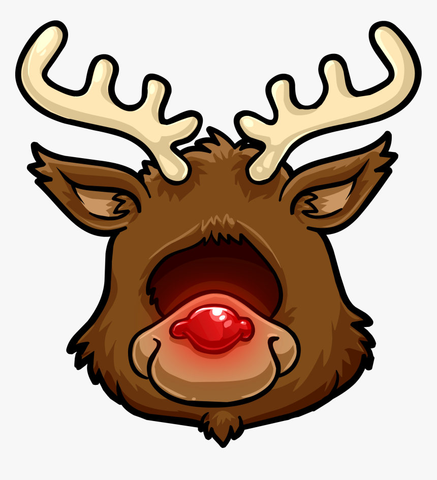 Club Penguin Wiki - Reindeer Head Cartoon, HD Png Download