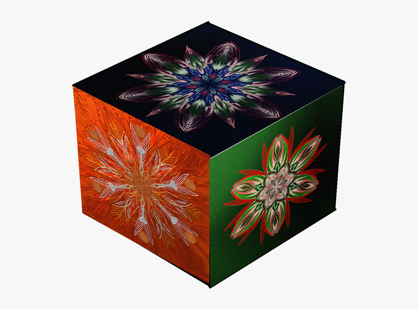 Mandala, Cube, Square, Cube Shape, Structure, Red - Floral Design, HD Png Download