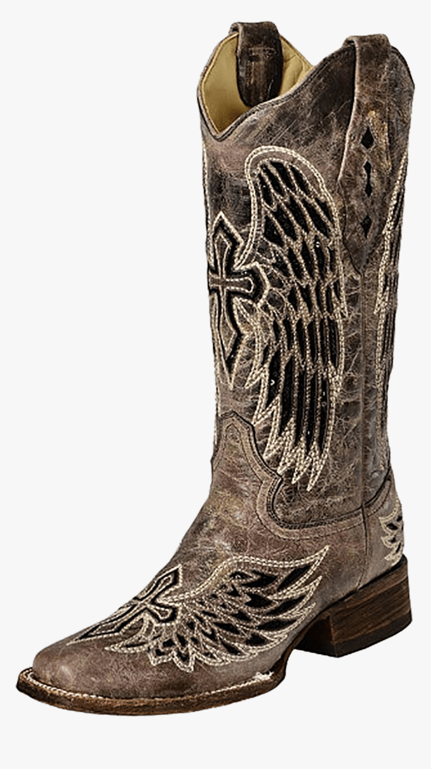 Corral Women S Wing & Cross Sequence Square Toe Boot - Square Toe Boots With Cross, HD Png Download