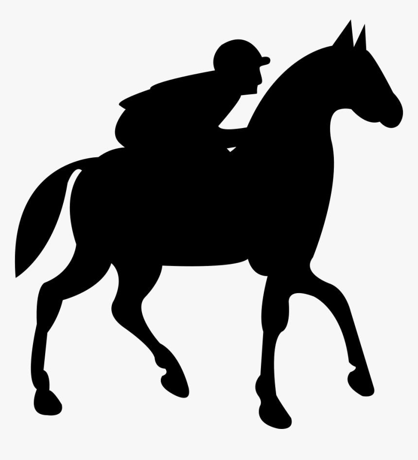 Jockey Riding On Black Walking Horse - Caballo Con Jinete Negro, HD Png Download