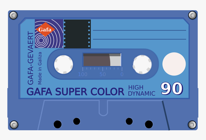 Magnetic Tape Compact Cassette Plastic Free Picture - Cassette Tape Clipart Transparent Background, HD Png Download