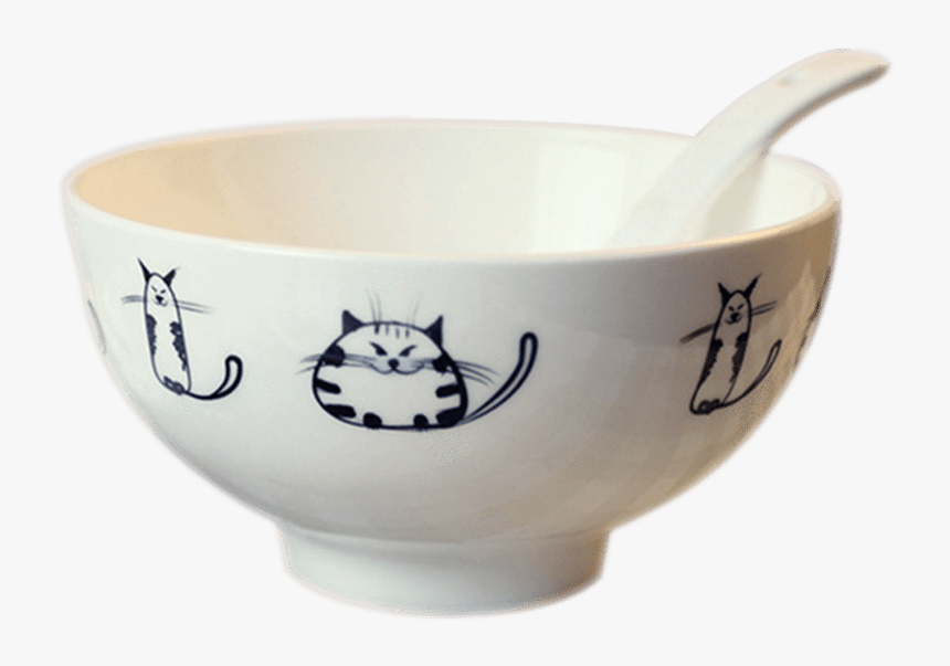 6pcs Cute Cat Soup/rice Bowls-freakypet 
 Class - Spoon Cat In Bowl, HD Png Download