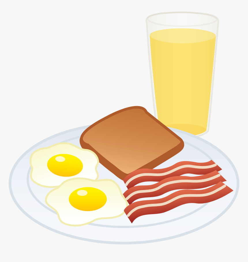Eggs Bacon Toast And Juice - Eggs And Bacon Clipart, HD Png Download