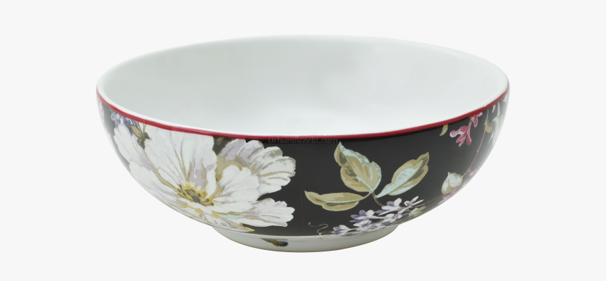 Buy Devnow Porcelain Gisela Black All Purpose Bowl - Bowl, HD Png Download