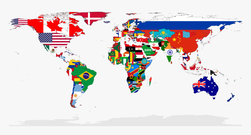 World Flag Map Png, Transparent Png