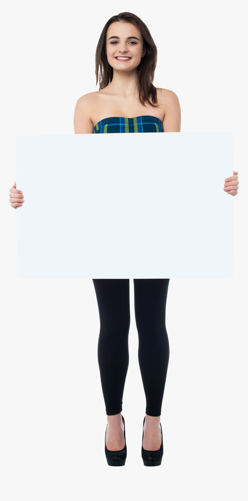 Transparent Png Images Hd - Girl Holding Banner Png, Png Download