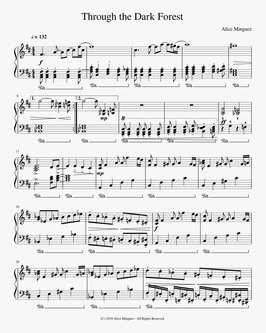 Transparent Dark Forest Png - Sheet Music, Png Download