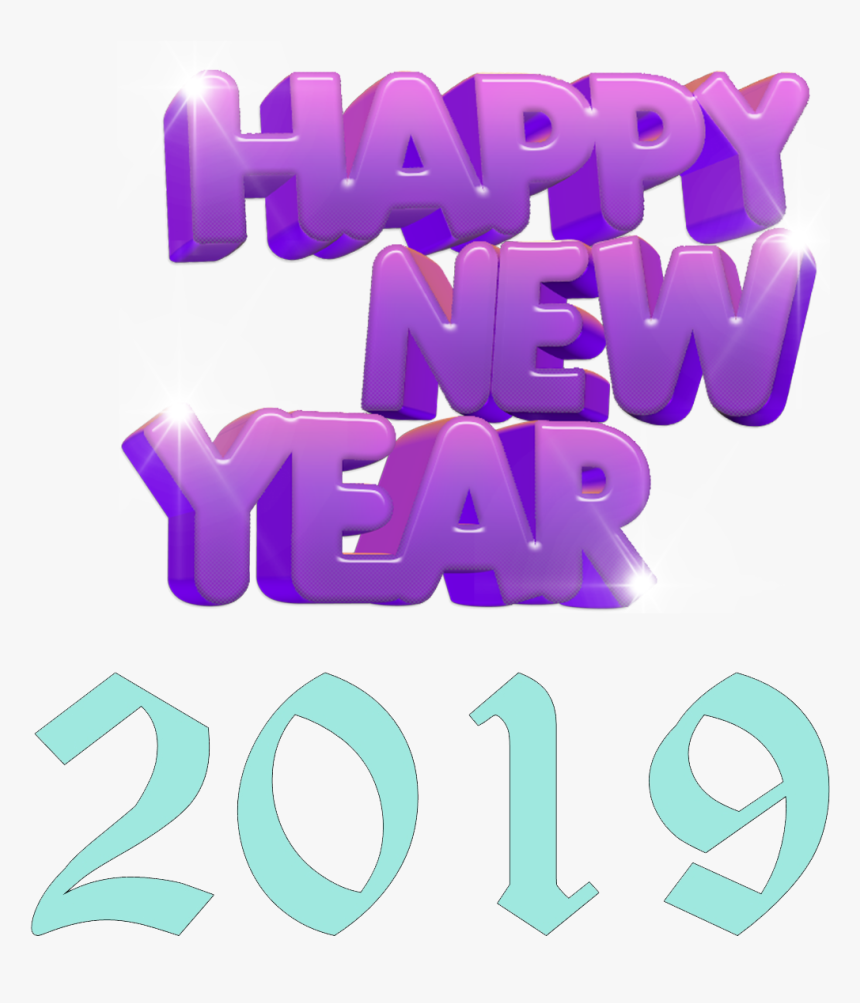 2019 Happy New Year Png Free Image Download - Graphic Design, Transparent Png