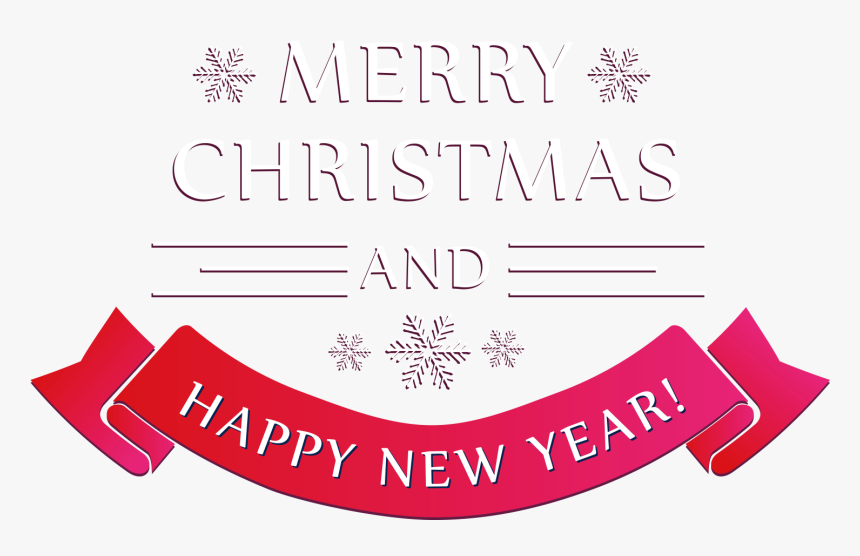 Merry Christmas And Happy New Year Text Png With Years - Merry Christmas And Happy New Year Png, Transparent Png