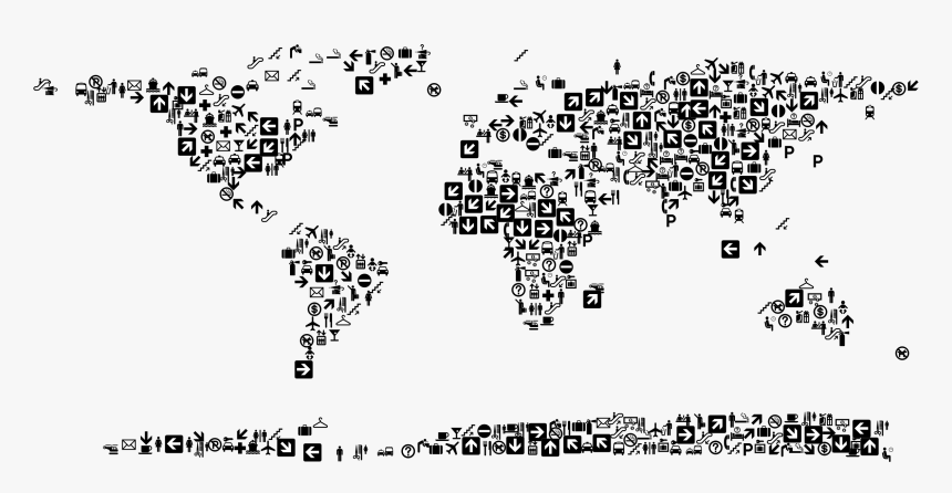 World Map Icon Png - World Map With Icons, Transparent Png