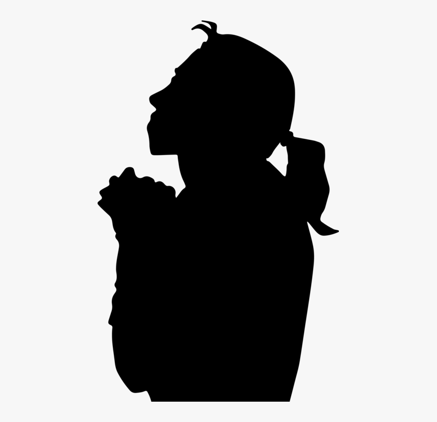 Silhouette,monochrome Photography,black - Praying Woman, HD Png Download