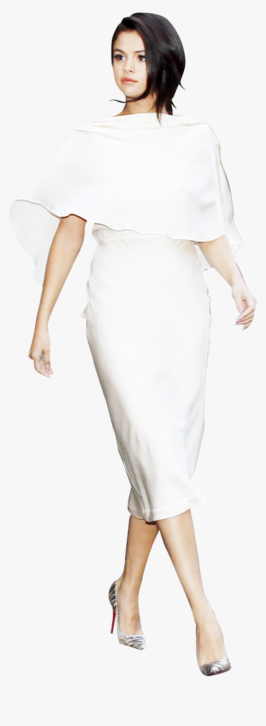 Selena Gomez White Dress Png Image, Transparent Png
