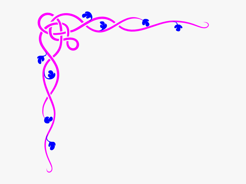 Pink Blue Flower Border Svg Clip Arts - Pink And Blue Border, HD Png Download