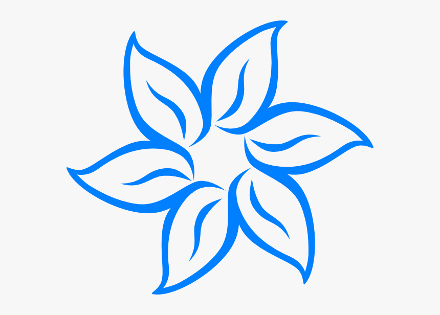 Blue Flower Border Clip Art - Star Flower Clipart, HD Png Download