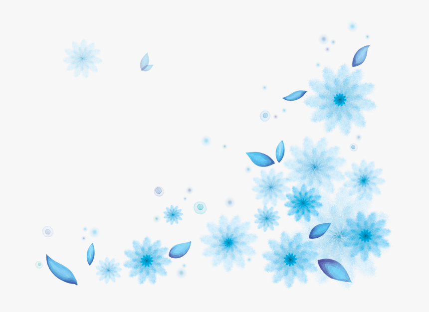 Ftestickers Watercolor Flowers Border Corner Blue - Flower, HD Png Download