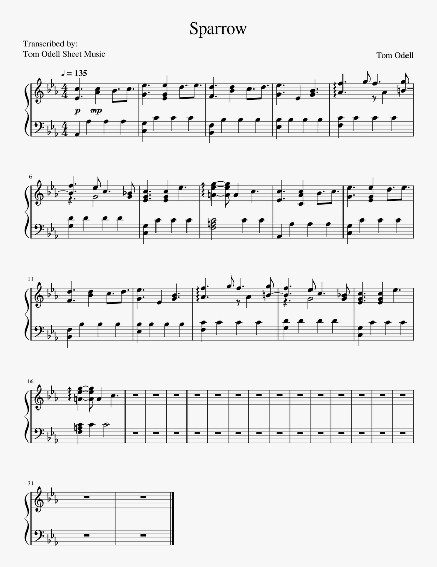 Face My Fears Piano Sheet Music, HD Png Download