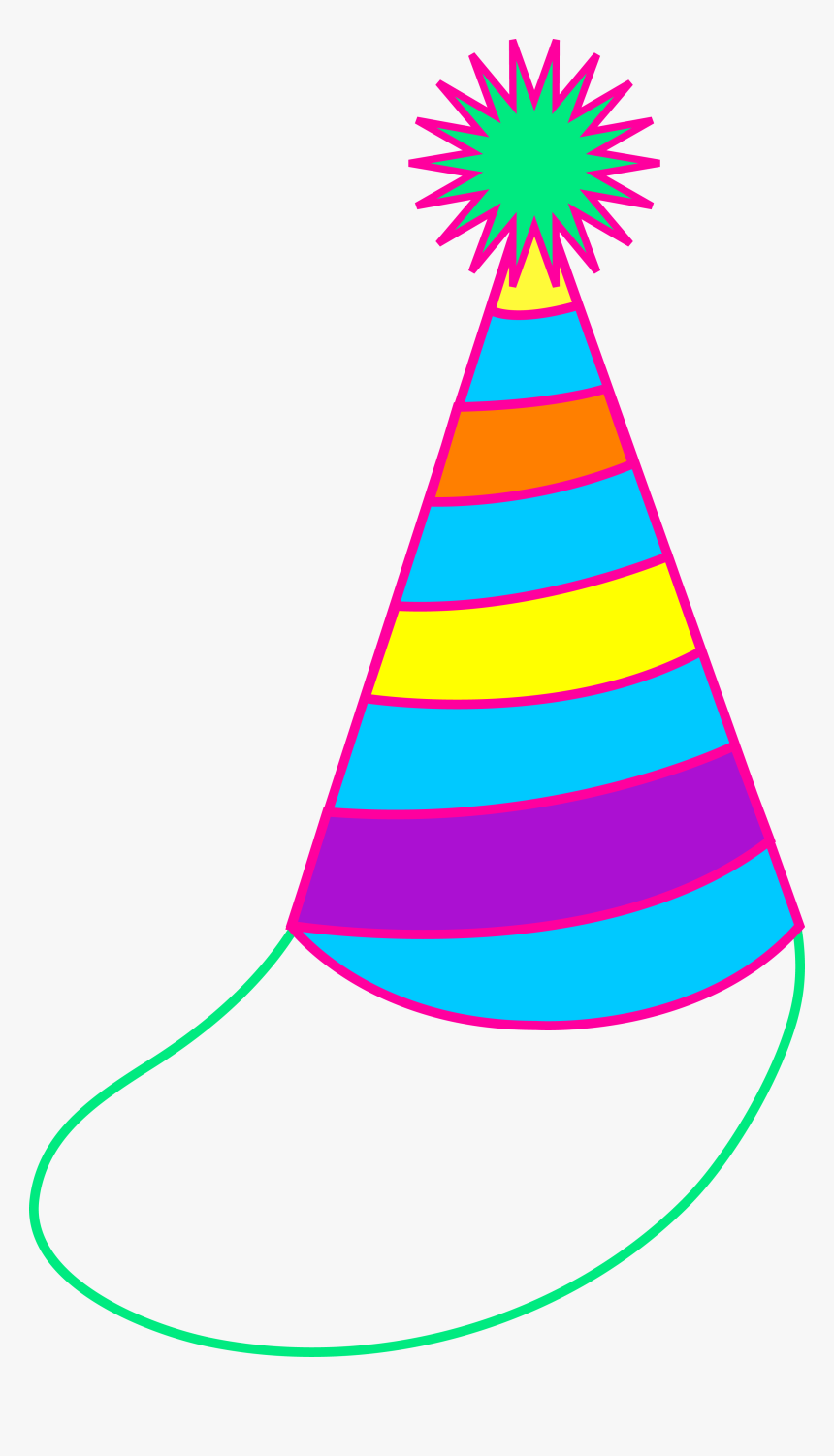 Colorful Party Hat - Birthday Party Hat Cartoon, HD Png Download