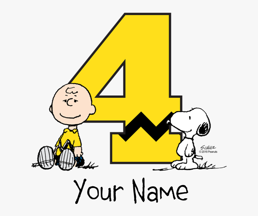 Peanuts Personalized 4th Birthday Kids Trucker Hat - Charlie Brown Birthday 1, HD Png Download