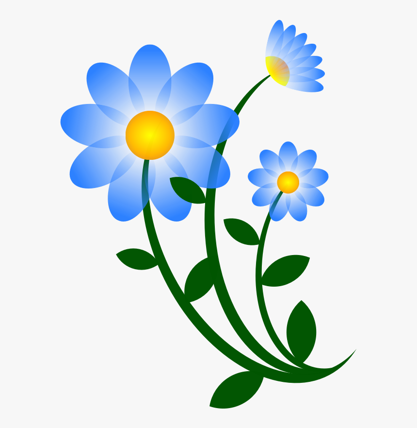 Blue Flower Motif - Clip Art May Flowers, HD Png Download