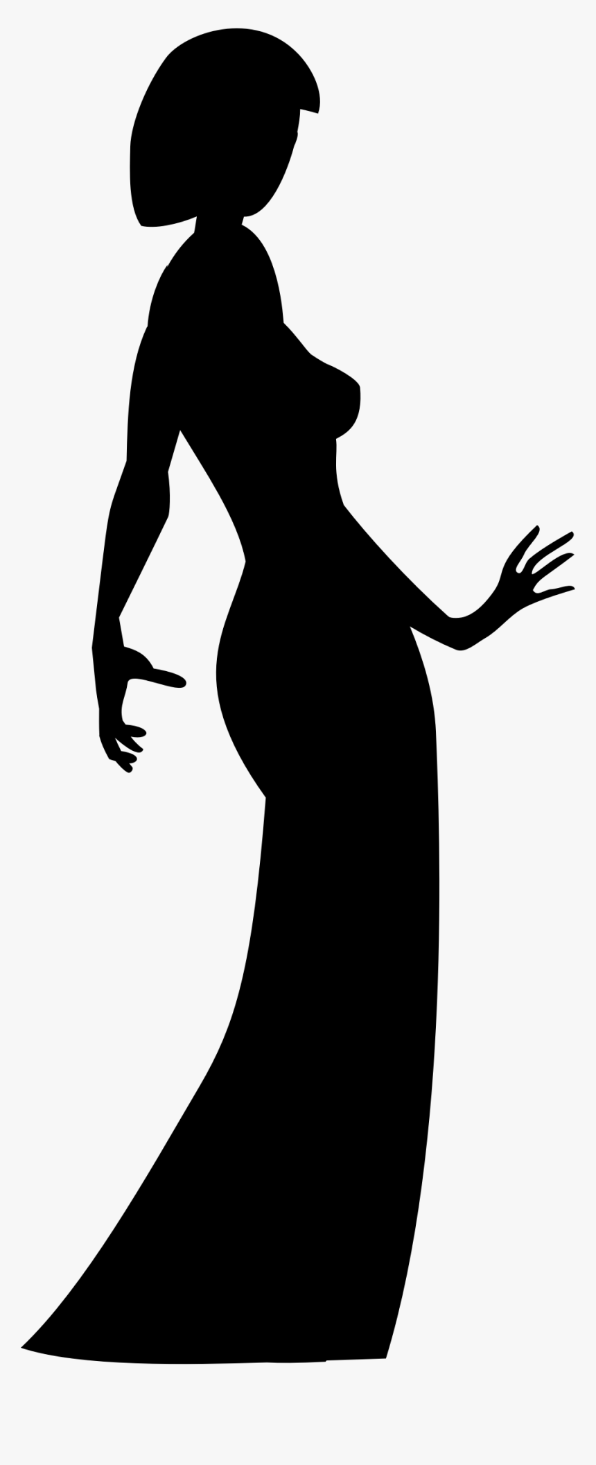 Clipart Free Download Clipart Woman In Dress Big Image - Siluet Women In Dress, HD Png Download