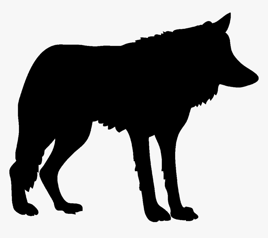 Silhouette Drawing Dog Clip Art - Wolf Silhouette Clipart, HD Png Download