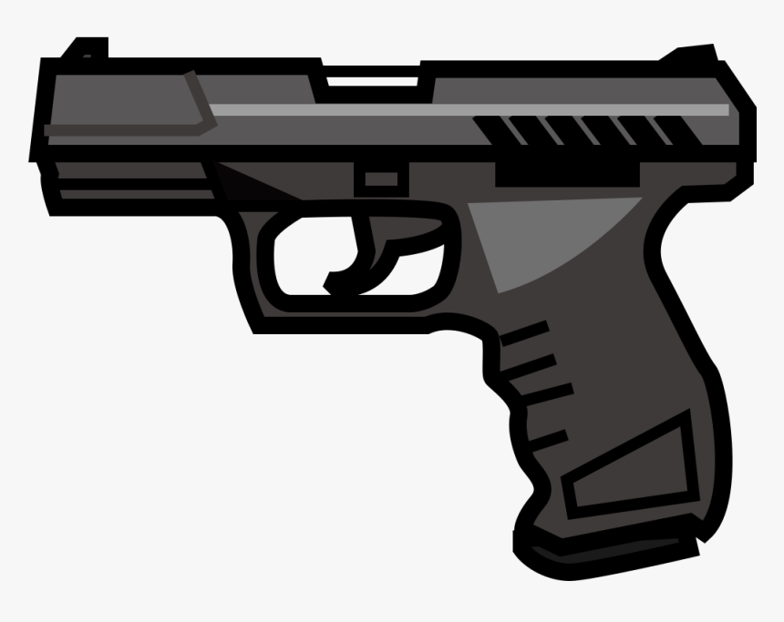 Emoji Firearm Pistol Weapon Handgun - Transparent Background Pistol Png, Png Download