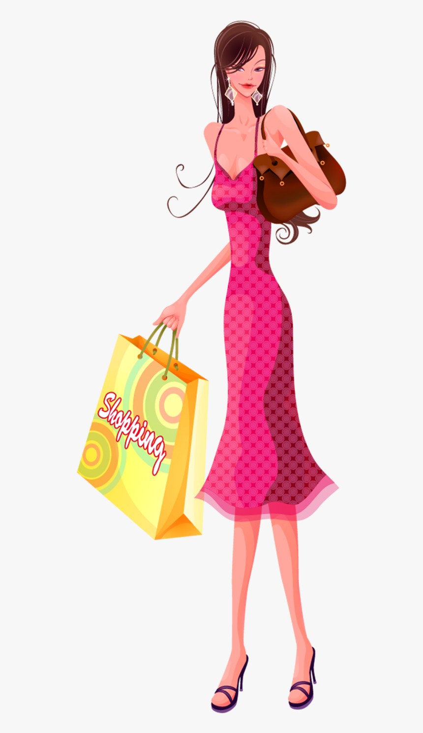 Shopping Woman Png - Woman Shopping Png, Transparent Png