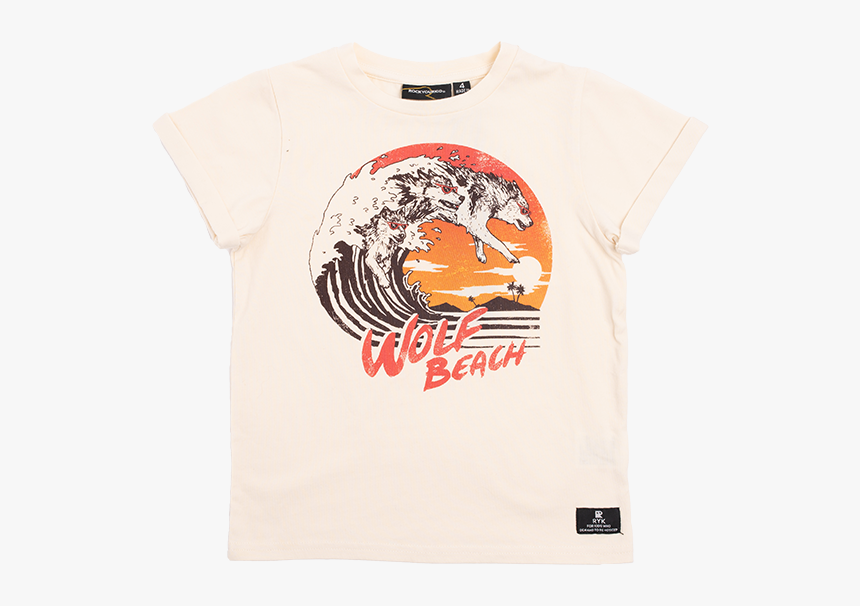 Rock Your Baby Wolf Beach T-shirt 
 Class - Vintage Beach Graphic, HD Png Download