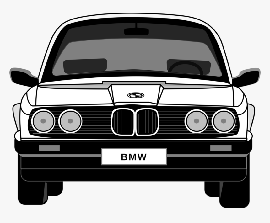 Hood,automotive Exterior,compact Car - Bmw Clipart Black And White, HD Png Download