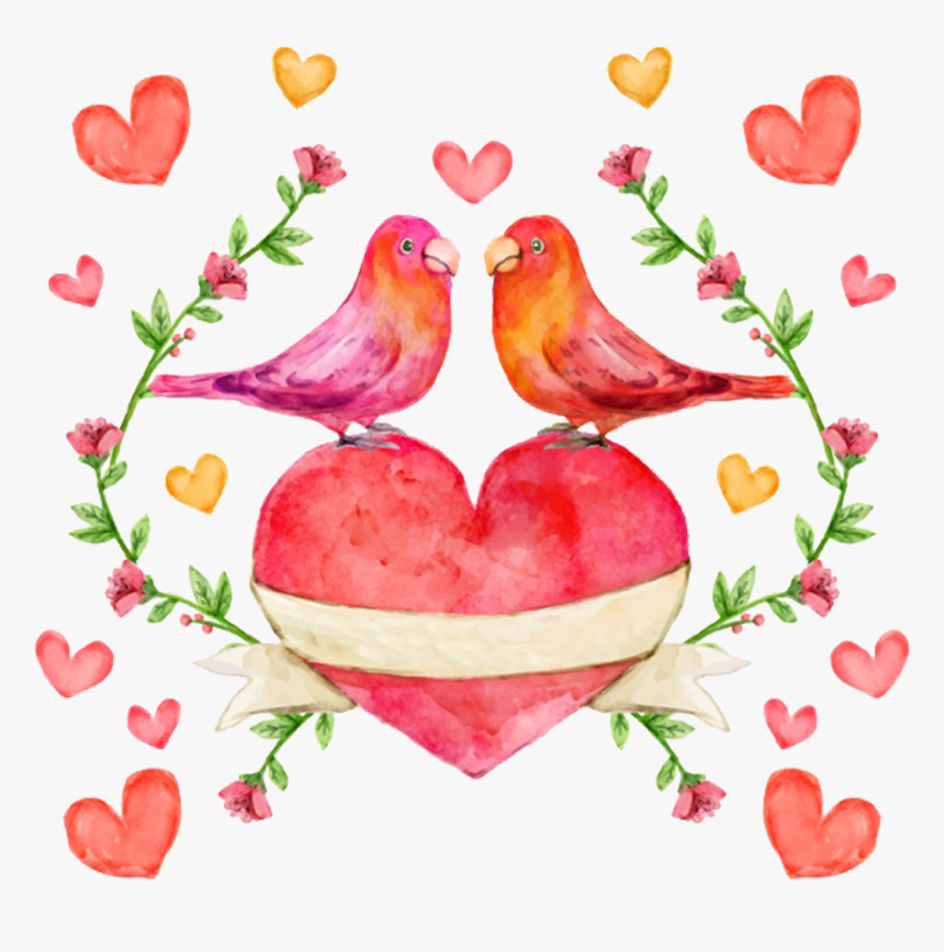 Lovebird Watercolor Painting - Watercolor Painting, HD Png Download