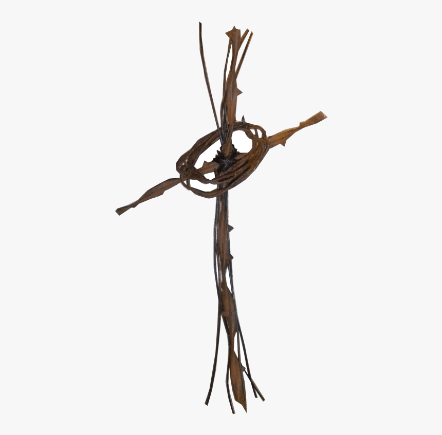 Crown Of Thorns Christian Cross Cross And Crown Thorns, - Wood, HD Png Download