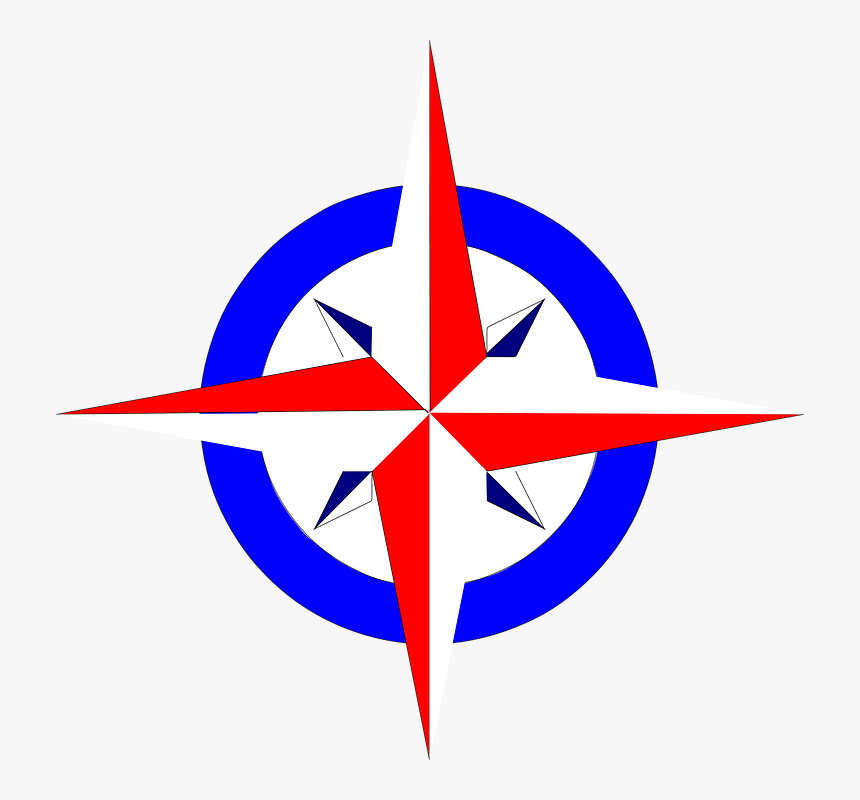 Red White And Blue Star Svg Clip Arts - Compass Points In Russian, HD Png Download