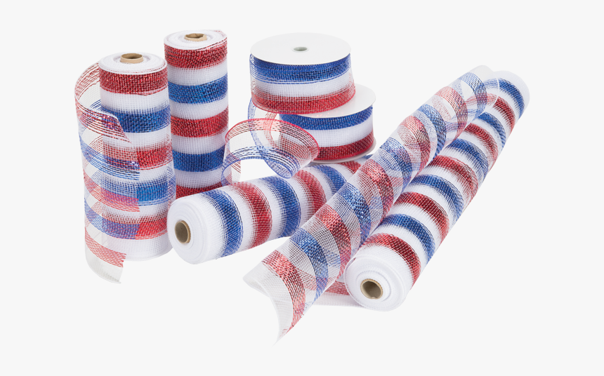 Red, White And Blue Ribbon & Mesh 
 Title Red, White - Thread, HD Png Download