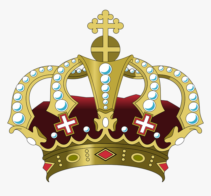 Crown, Cross, Palace, Royal, King, Queen, Prince - Cartoon Crown With No Background, HD Png Download