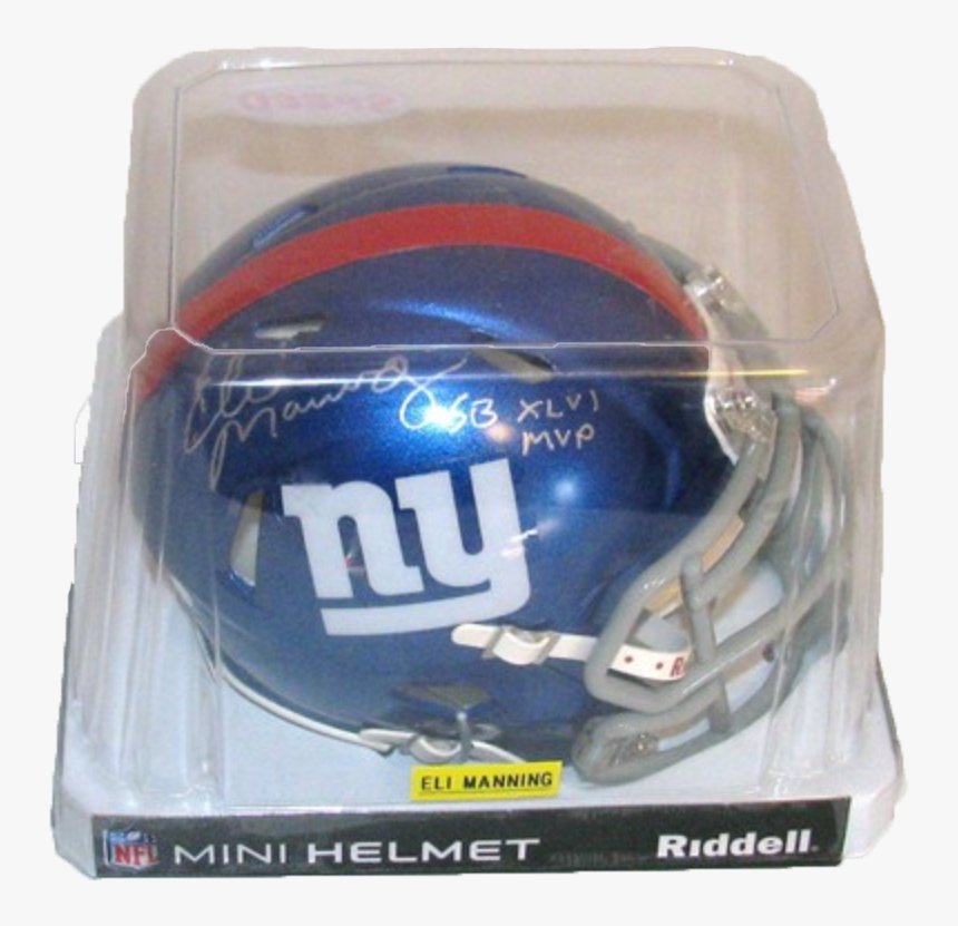 Autographed Eli Manning Riddell Mini Helmet - Football Equipment, HD Png Download