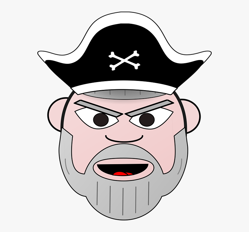 Pirate, Captain, Old, Cartoon, Head, Beard, Hat - Pirate Captain Pirate Face, HD Png Download